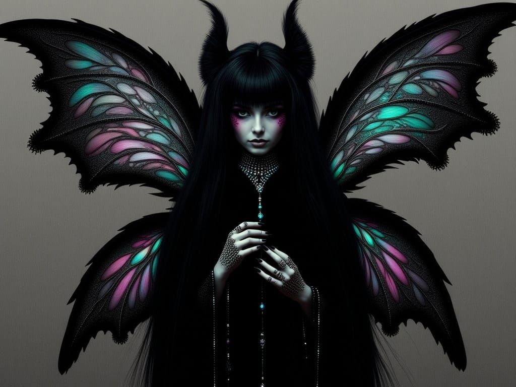 Ethereal Victorian Goth Pixie in Celestial Hues