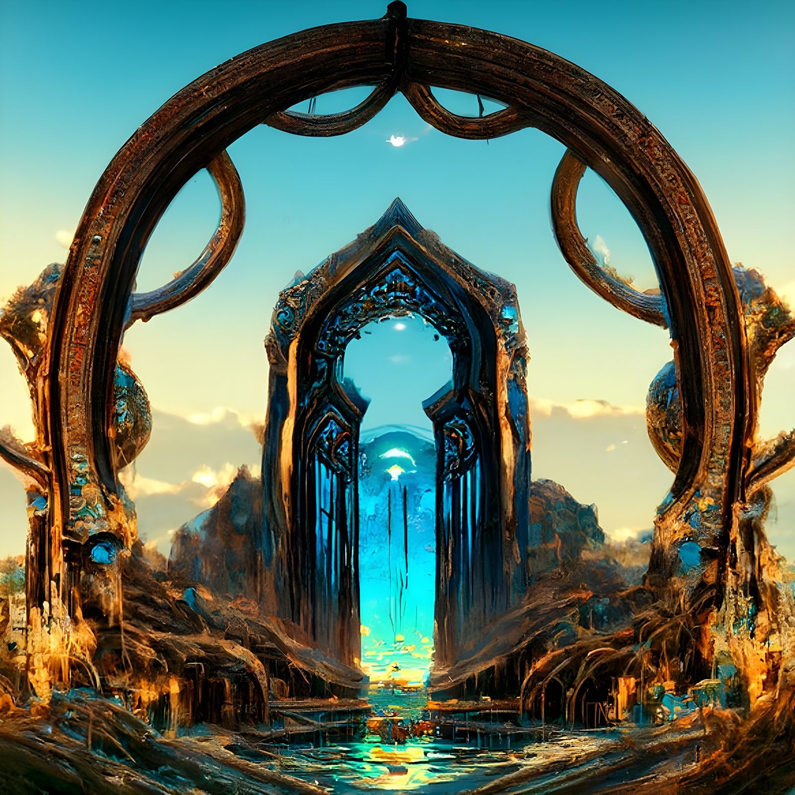 Fantasy Portal Gate in Dark Souls Style