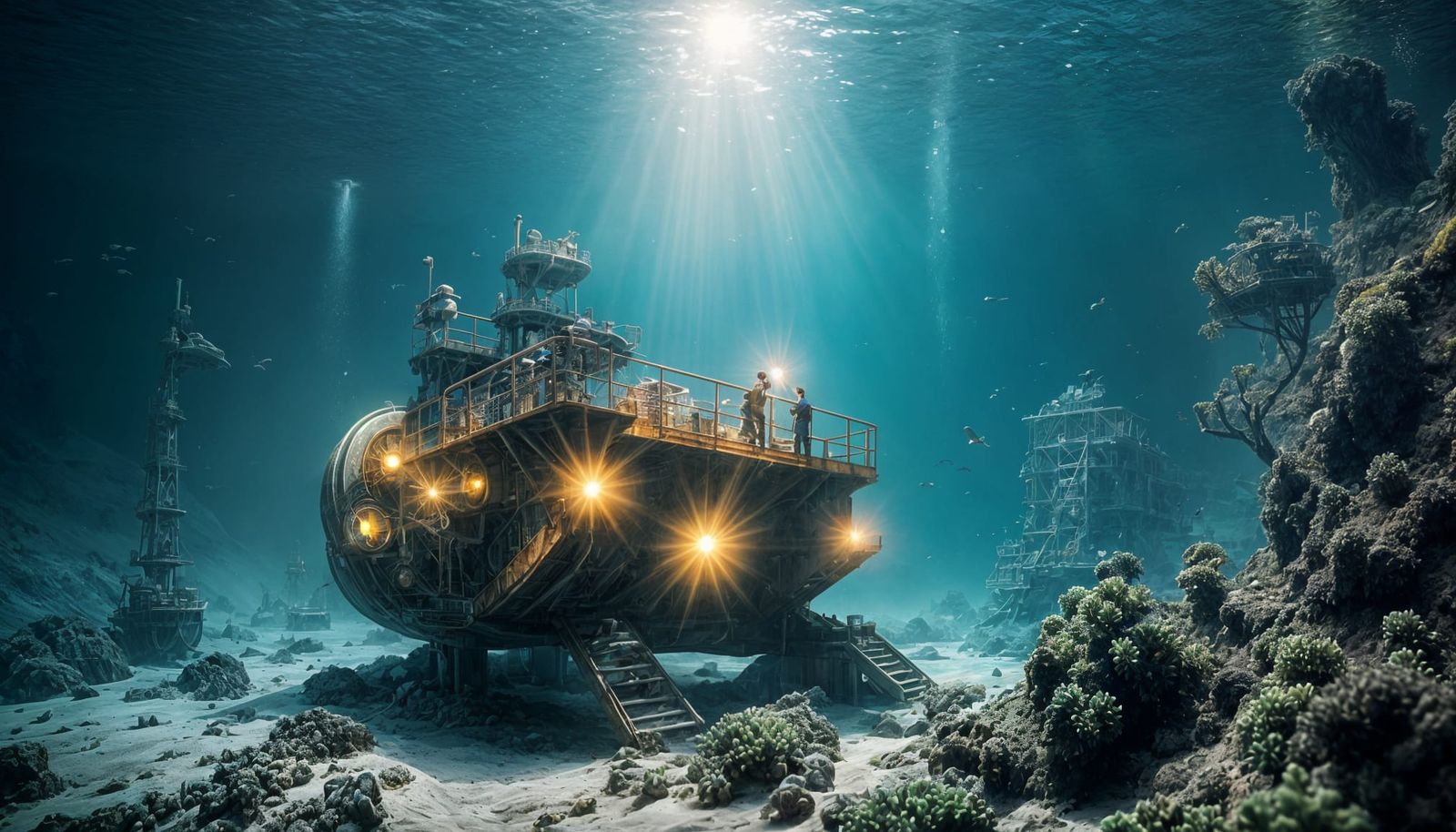 Alien Sea: Futuristic Underwater Mining Operation