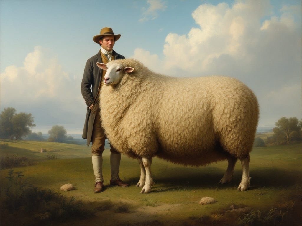 Shepherd Amidst Golden Fields, Softly Illuminated