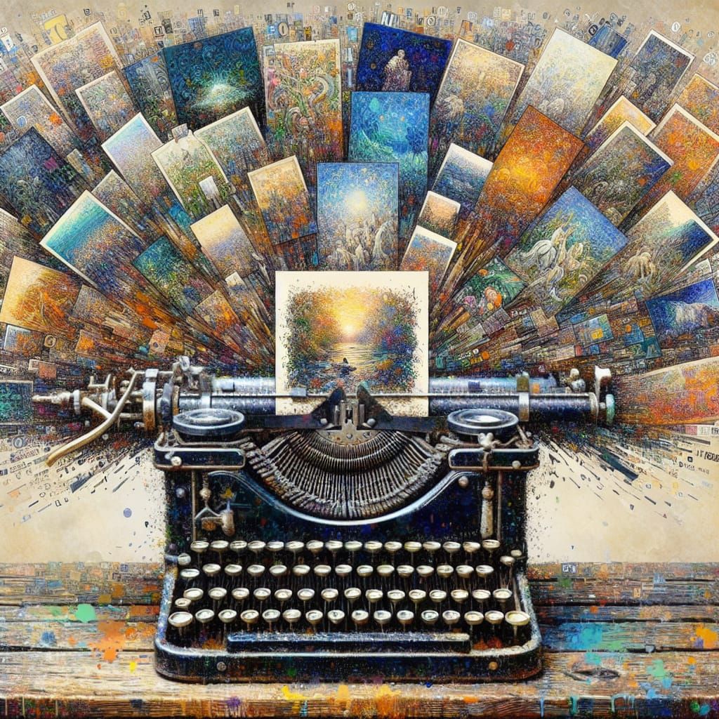 Vintage Typewriter Creates Impressionist Graffiti Art
