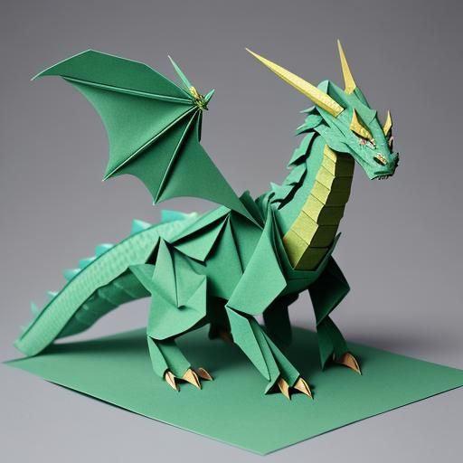 Origami Dragon Papercraft in 8K Resolution