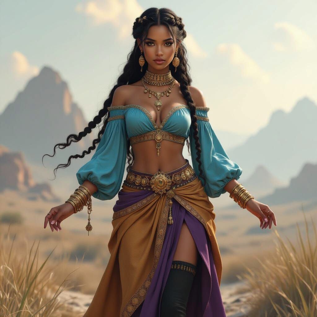 Dark Fantasy Voodoo Priestess in 3D