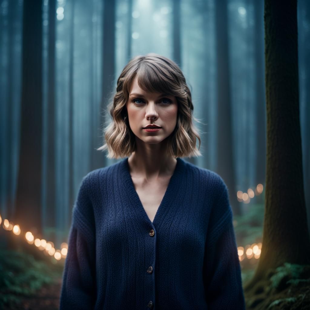 Cinematic Portrait in Misty Forest with Moody Lighting