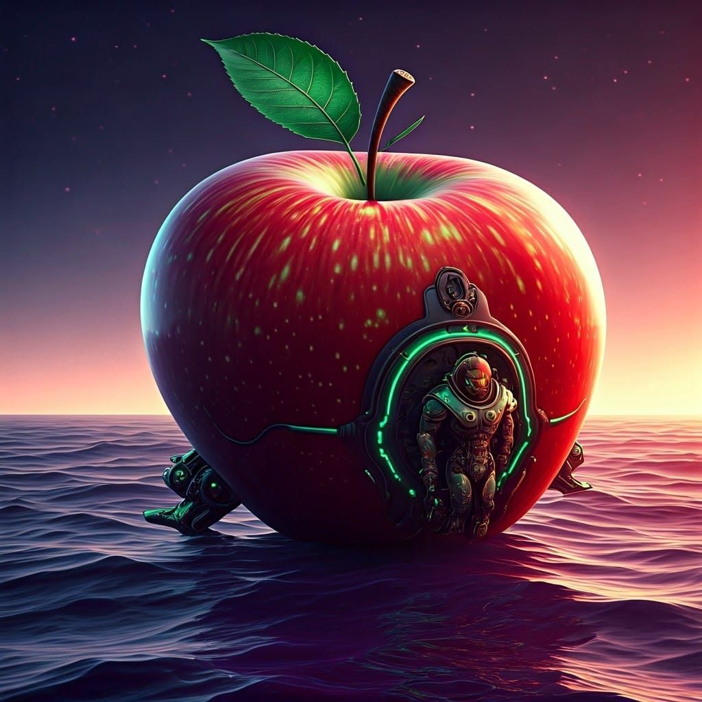 Surreal Cosmic Vessel Sails Across Grape Sea in Futuristic, ...