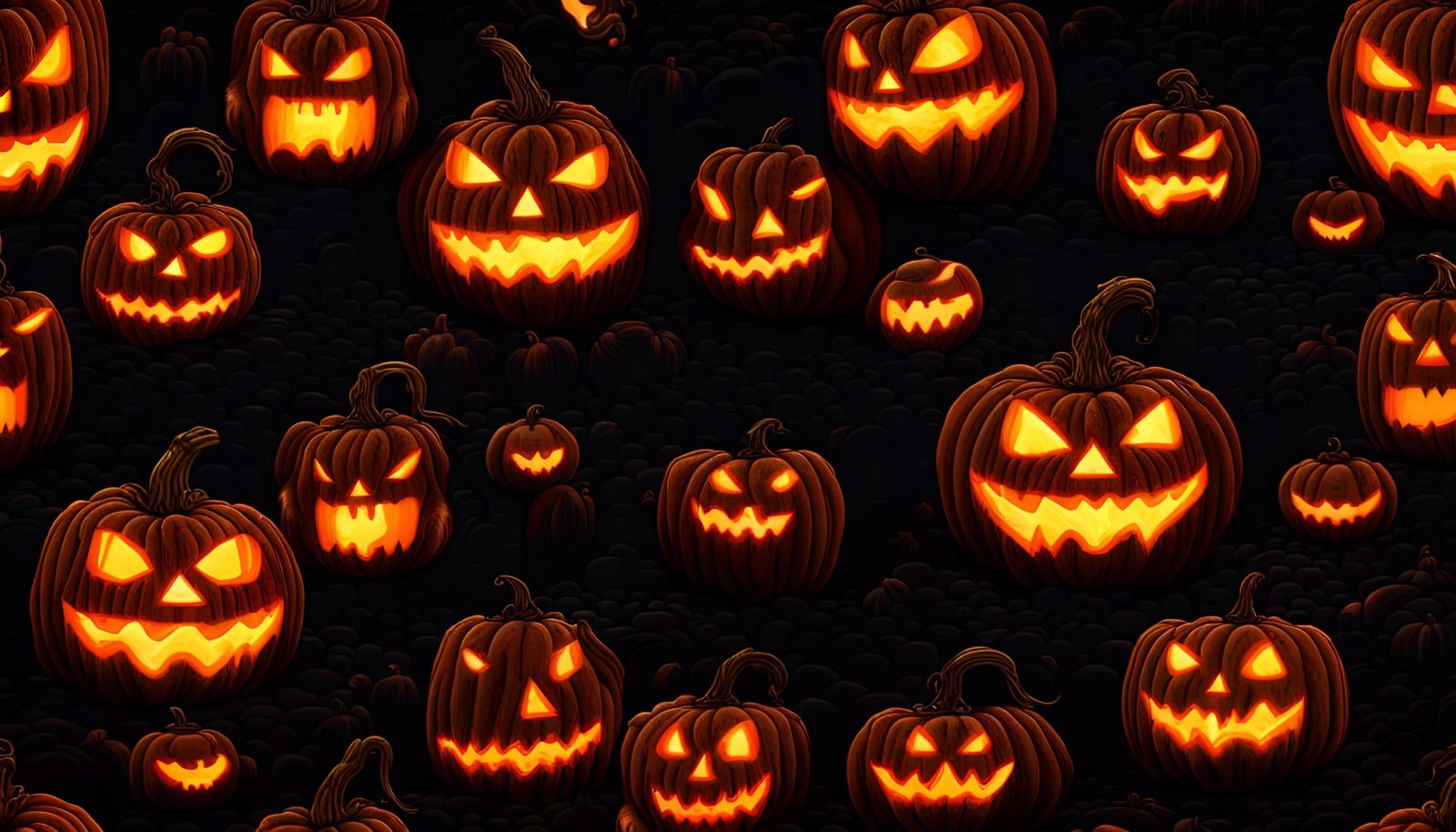 Spooky Jack-o'-Lantern Field: A Halloween Matte Painting