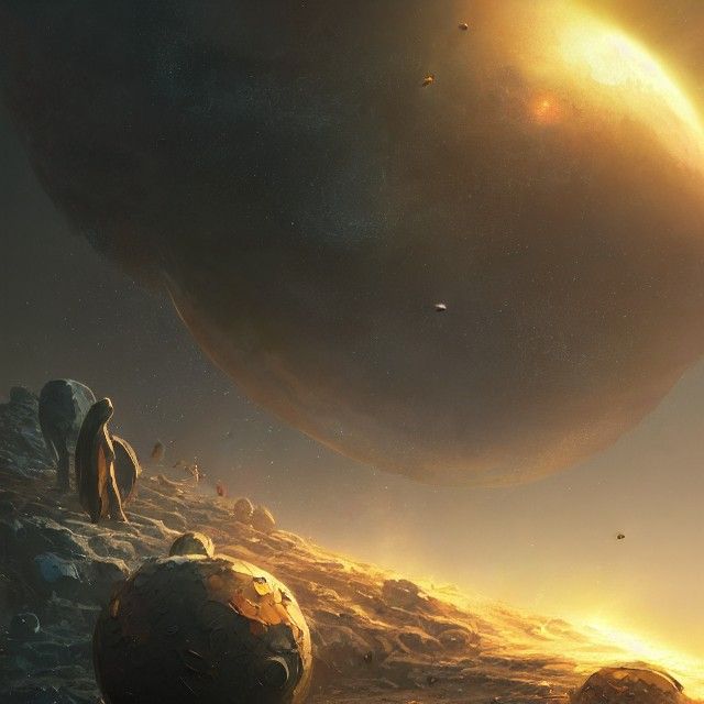 Destroyed Planet: Cosmic Digital Illustration