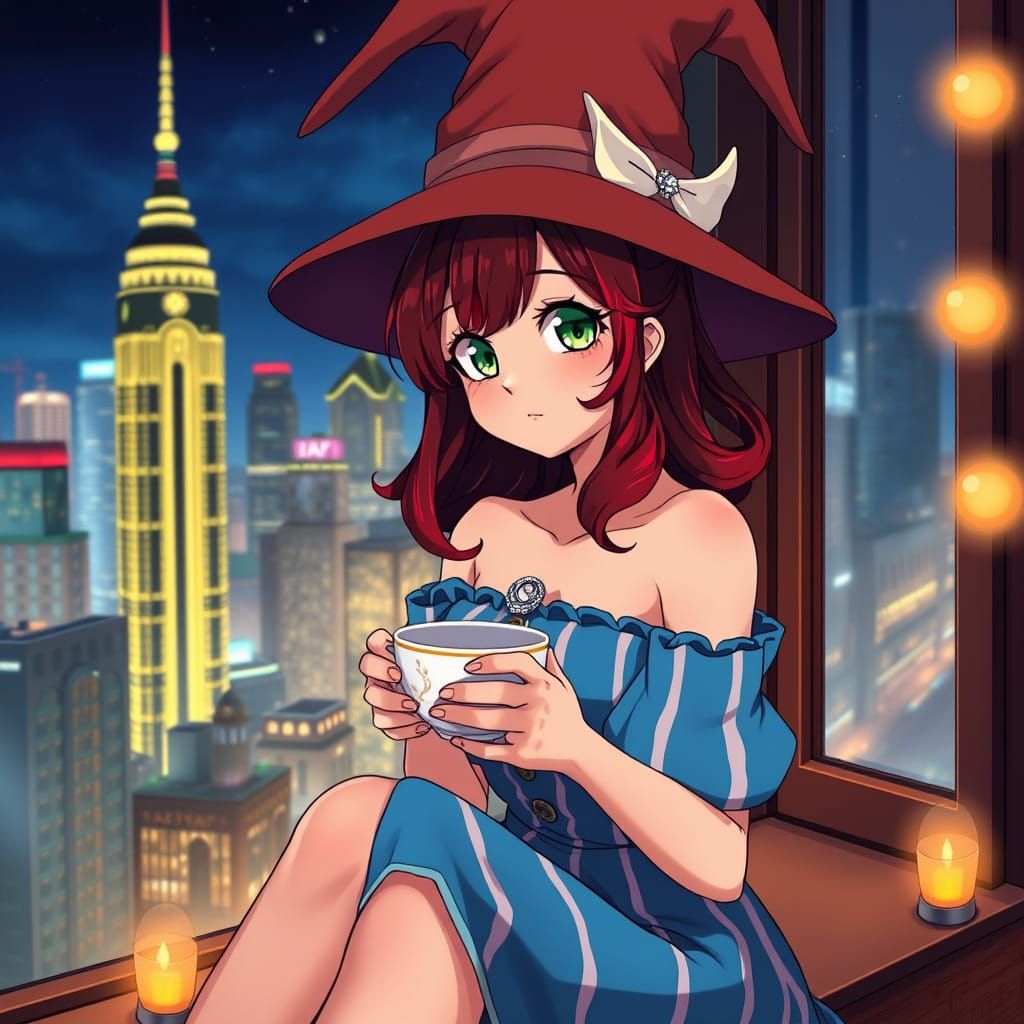 Whimsical Anime Portrait in Vibrant Colors and Cel-Shaded Fi...