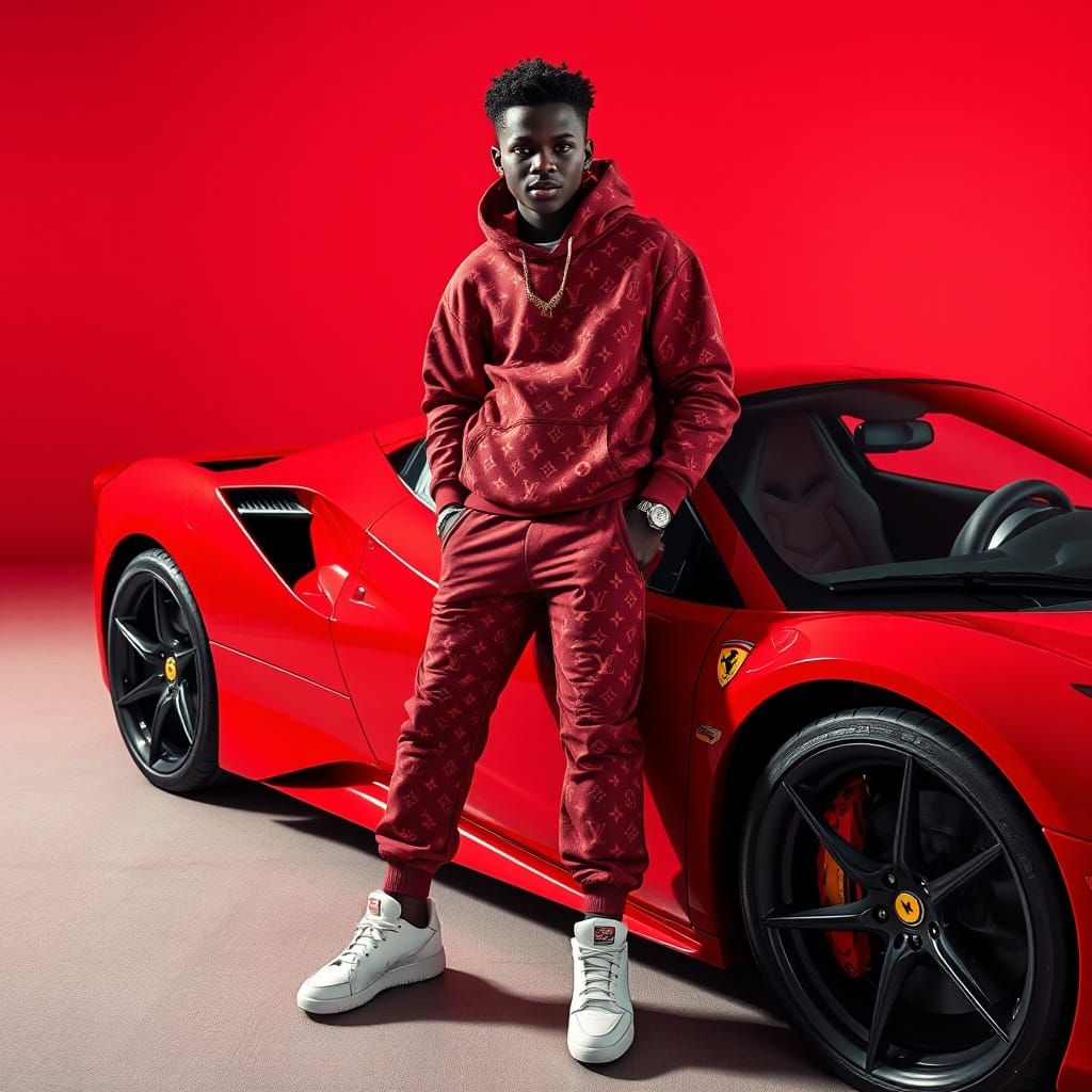 Teen in Louis Vuitton on Ferrari, Murakami Style