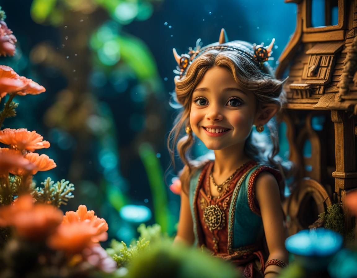 Underwater Fairy Village with Gypsy Girl in Stopmotion
