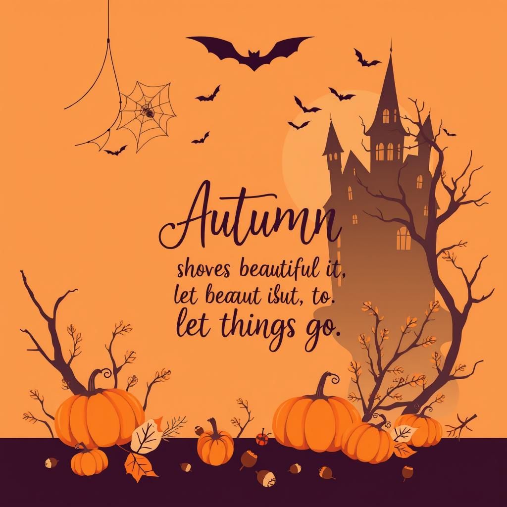 A stylish, flat-vector graphic design featuring warm autumn ...