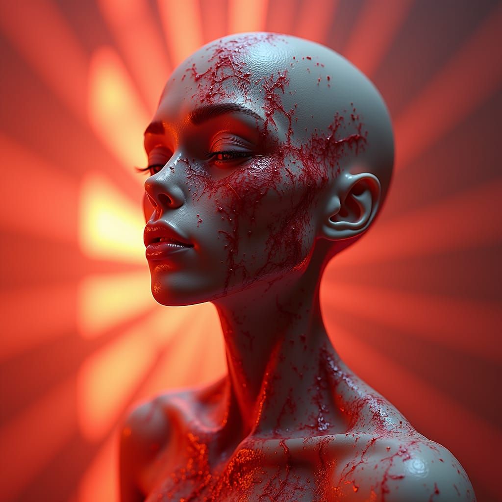 Inflamed Skin Lesions in Animated 3D Style