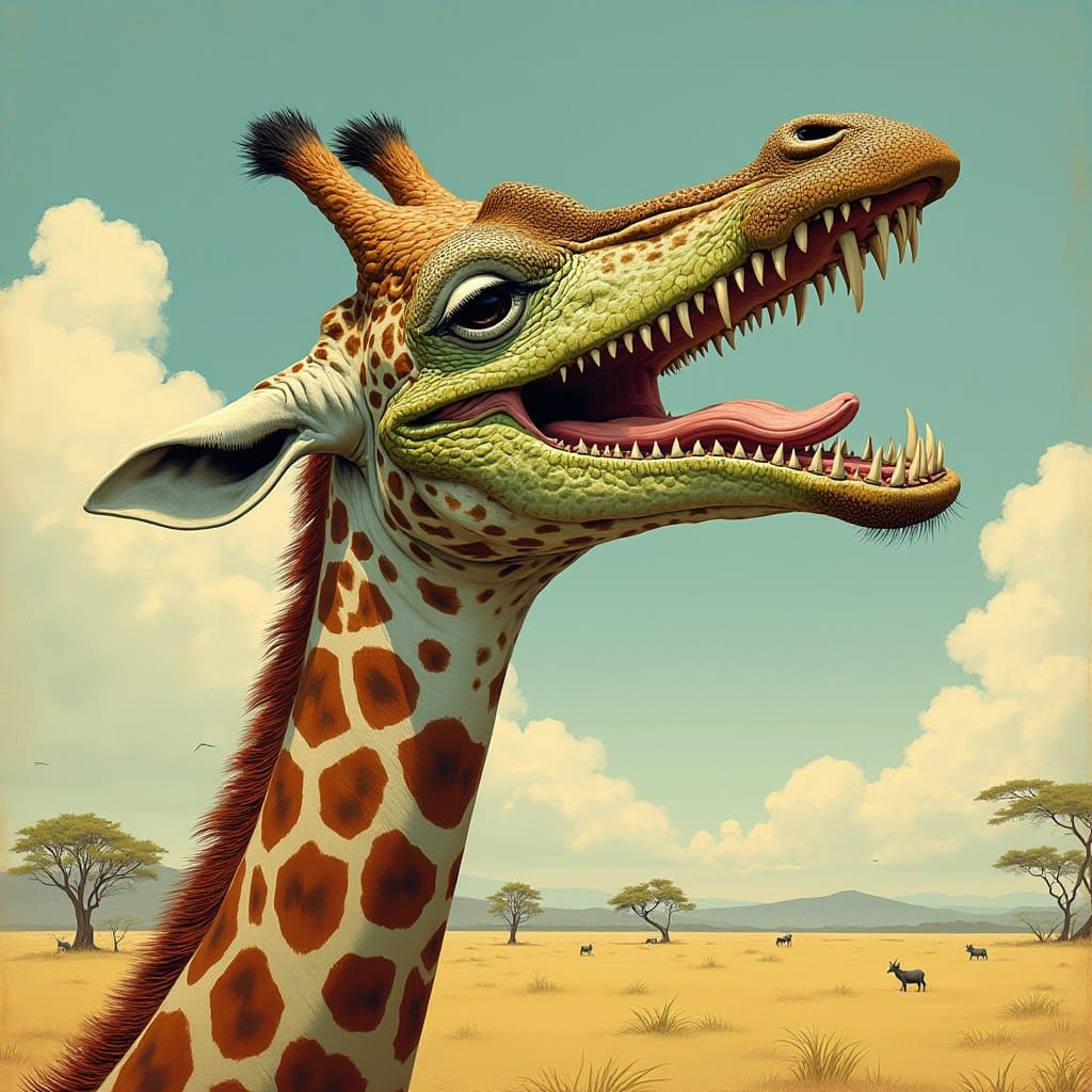Surreal Wildlife Hybrid in a Jean Giraud-Inspired Aesthetic