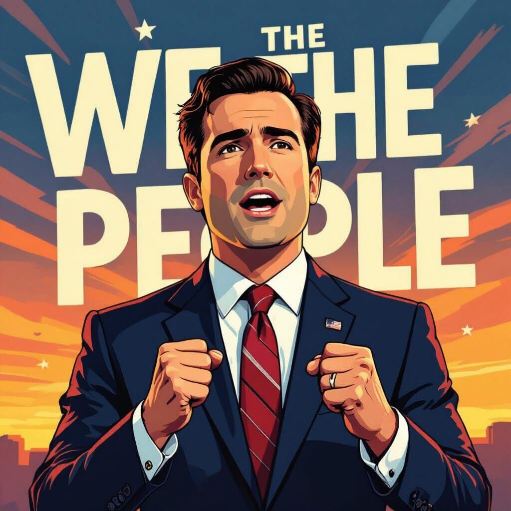 Charlie Kirk Speaking Passionately in Americana Style