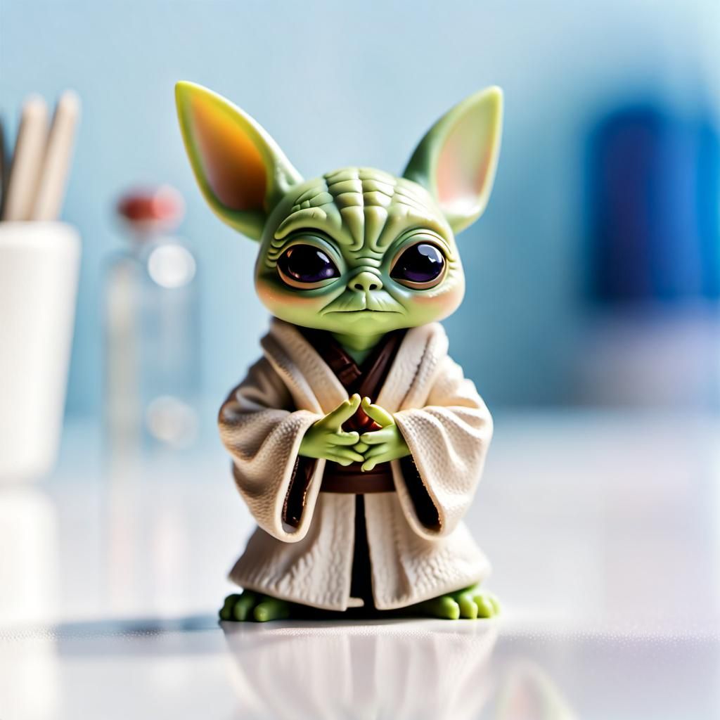 Din Grogu Bobblehead Figurine in Comic Style