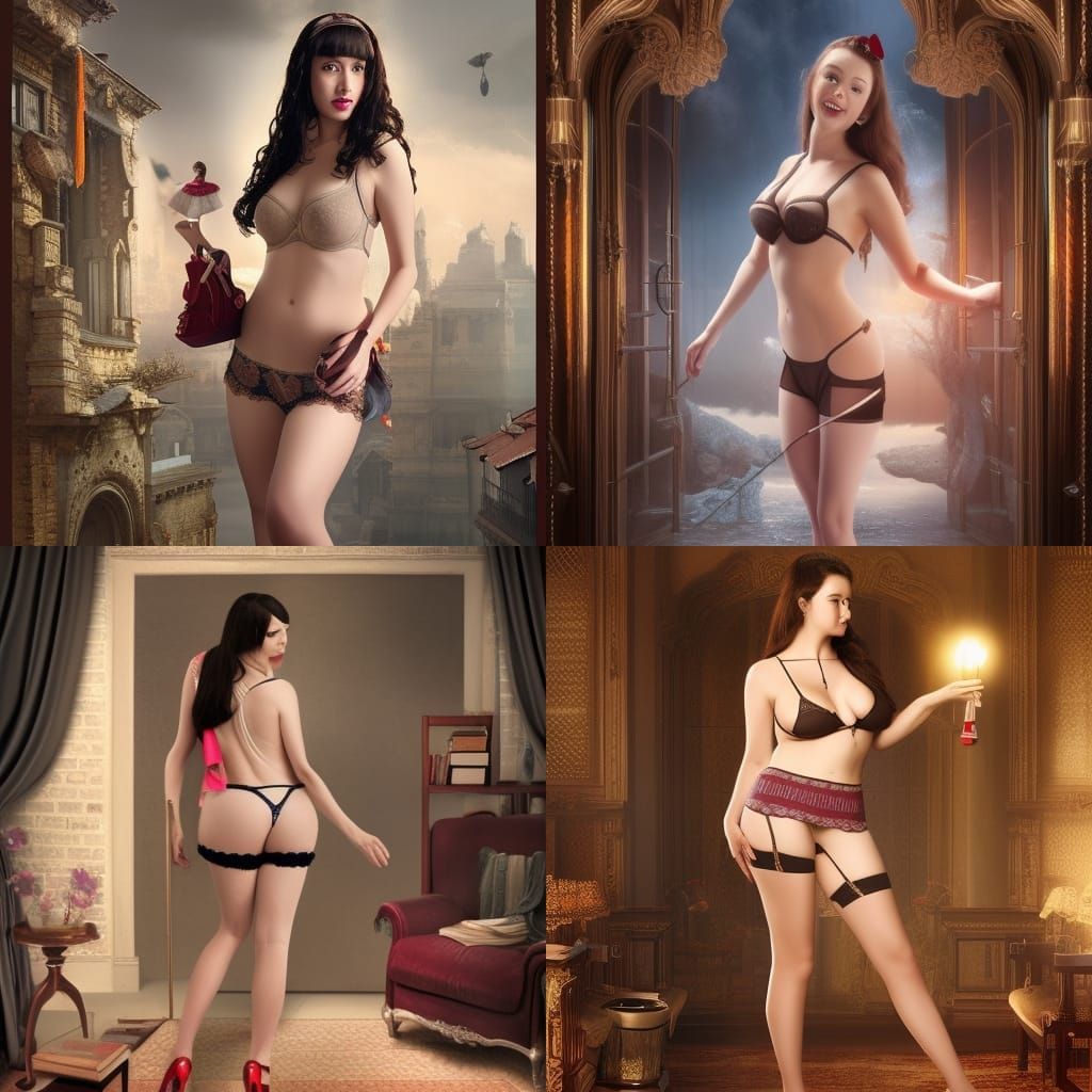 Dramatic Digital Painting of Teacher in Stockings