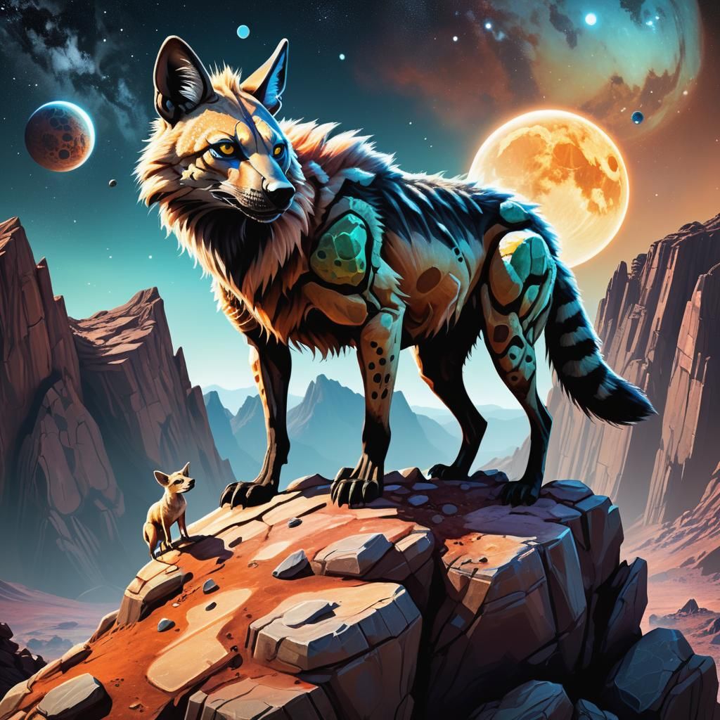 Alien Creature on Exoplanet in Sci-Fi Illustration