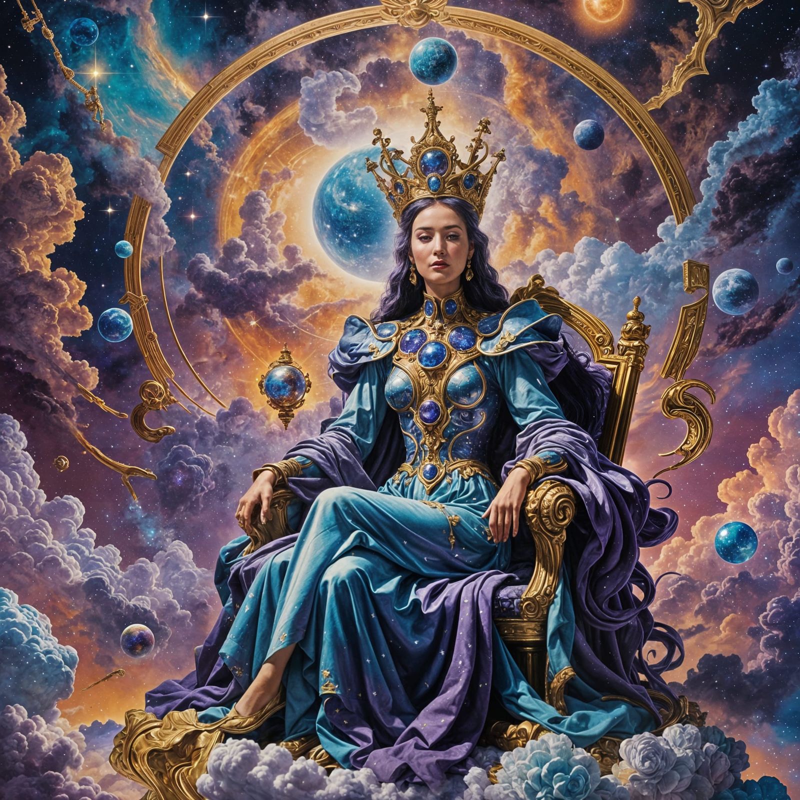 Ethereal Galaxy Goddess in Cosmic Radiance