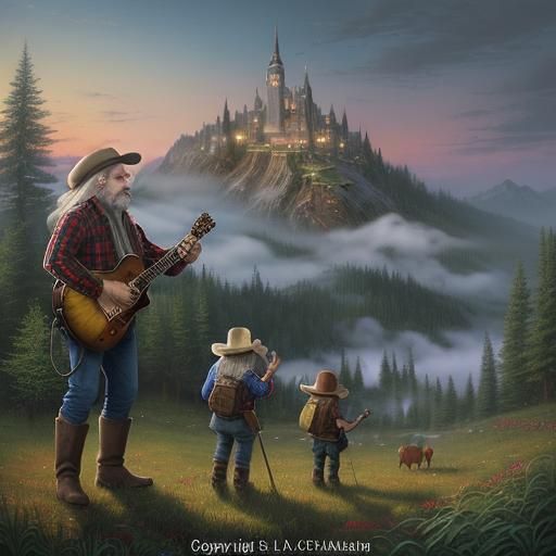 Two Dwarfs Sing Country in Ethereal Fantasy Style