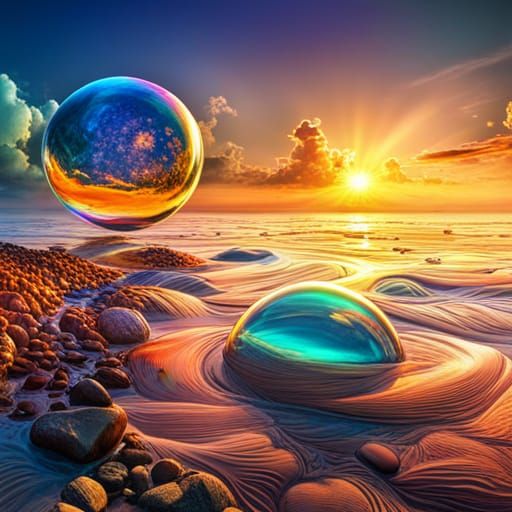 Fantasy Iridescent Bubbles in Hyperdetailed HDR
