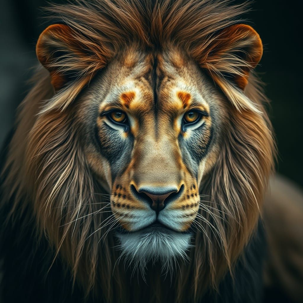 Hyperrealistic Lion Portrait in Cinematic HDR