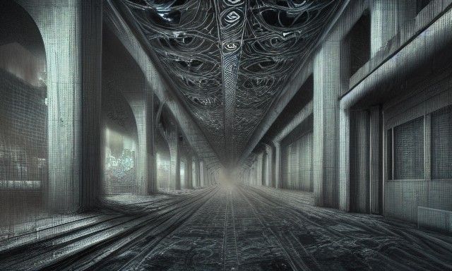 Optical Illusion in Sci-Fi Solarpunk Style
