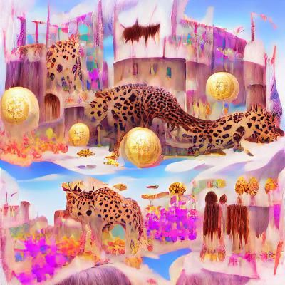 Leopard-Themed Surreal Fantasy World