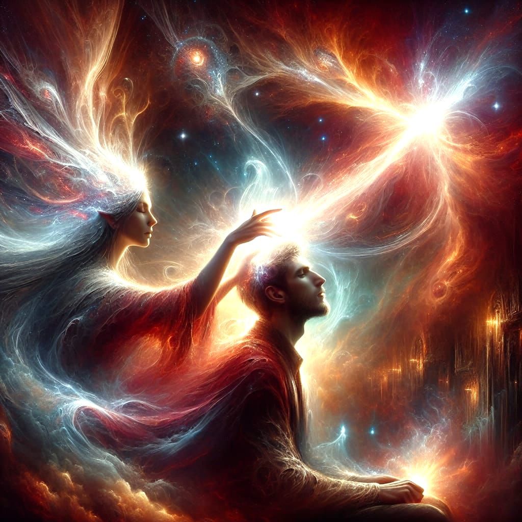 Mystical Touch: Energy Field Radiates in Fantasy Art