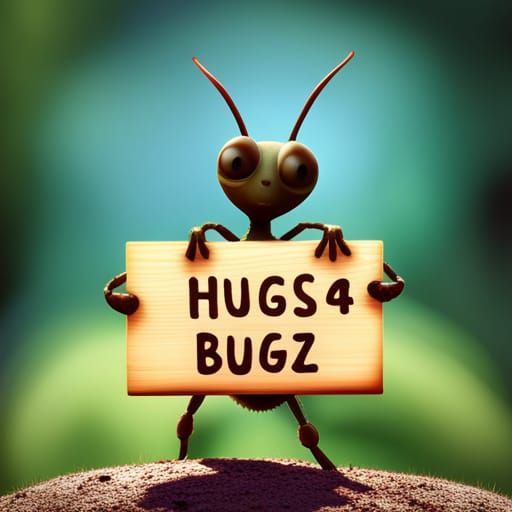 Happy Googly Eyed Ant Offers Hugs