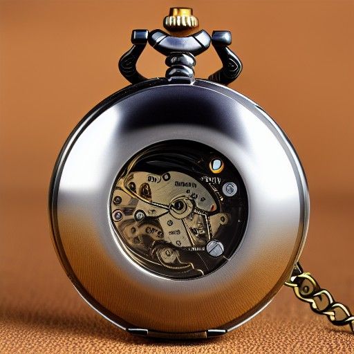 Broken Pocket Watch in Cyberpunk Neon Style