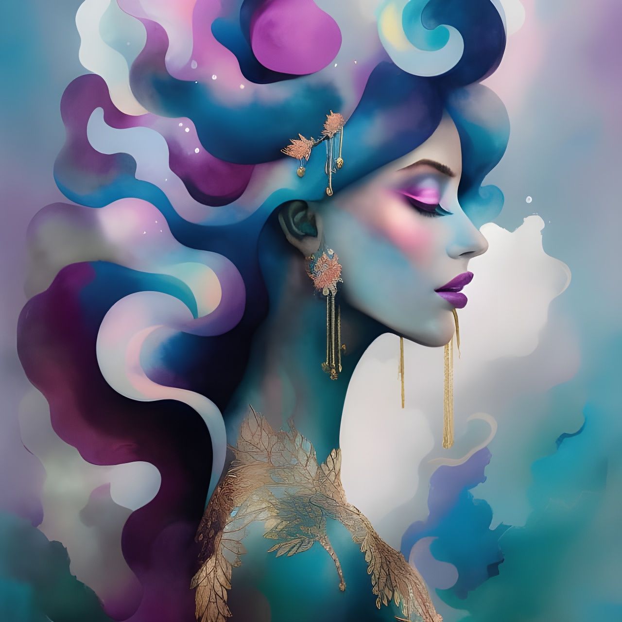 Goddess of Magic: Minimalist Digital Art