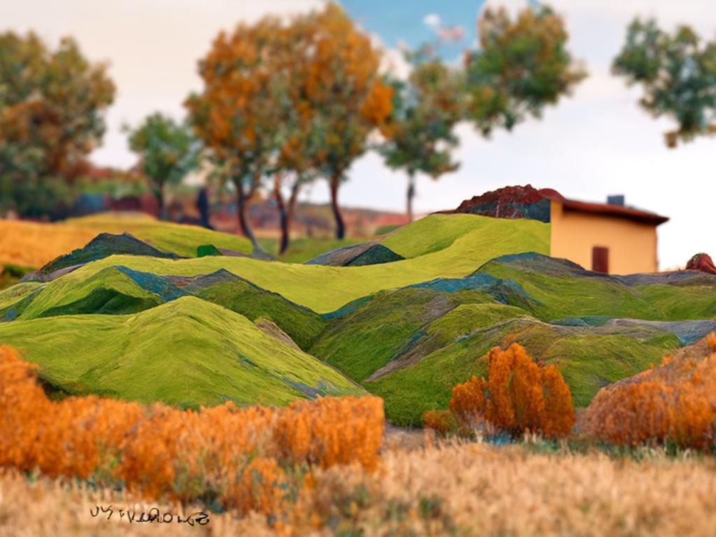 Synthetism Landscape Vista in Digital Style