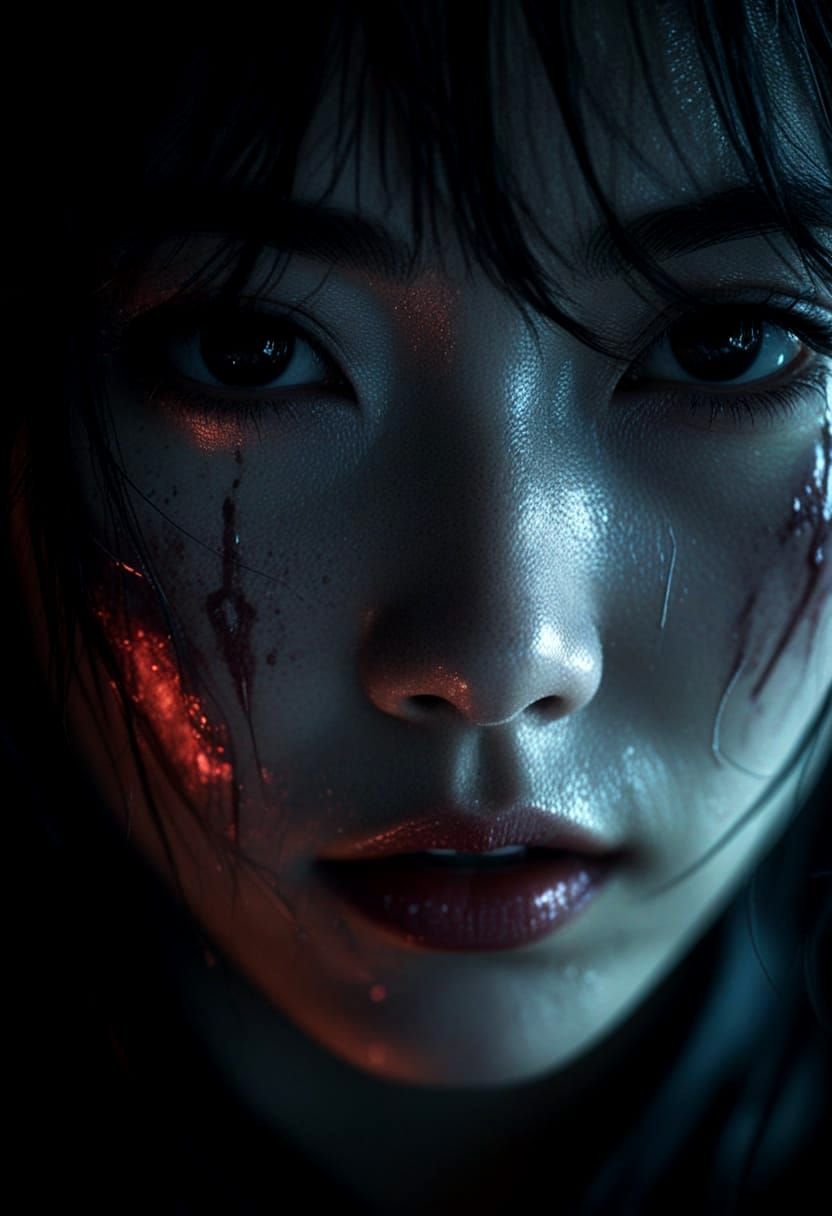 Photorealistic Japanese Sci-Fi Horror