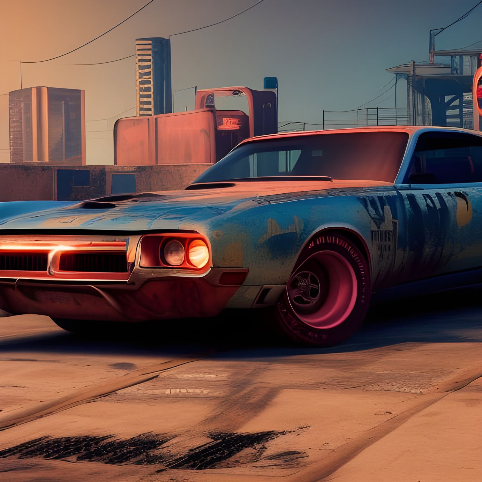 forgotten tuned old muscle cars at abandoned junkyard