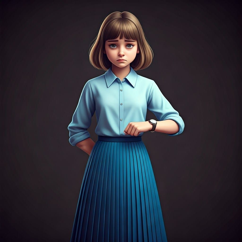 Dreamy Whimsical Girl Lost in Thought