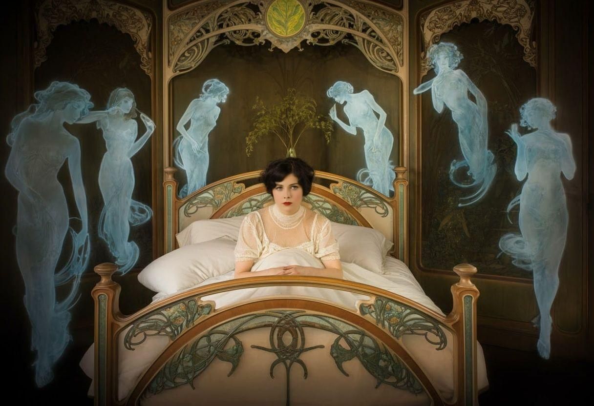 Sleepless Thoughts in an Art Nouveau Bedroom