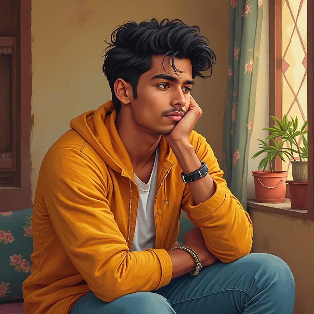 Young Indian Gentleman in Traditional Setting