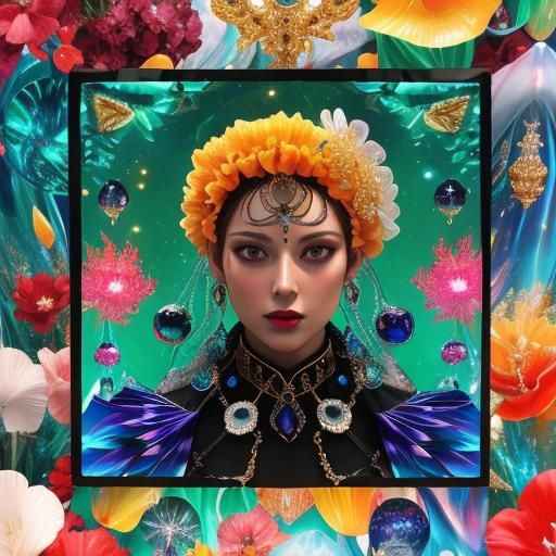 Hyperrealistic Anamorphosis in Glassy Fractal Style