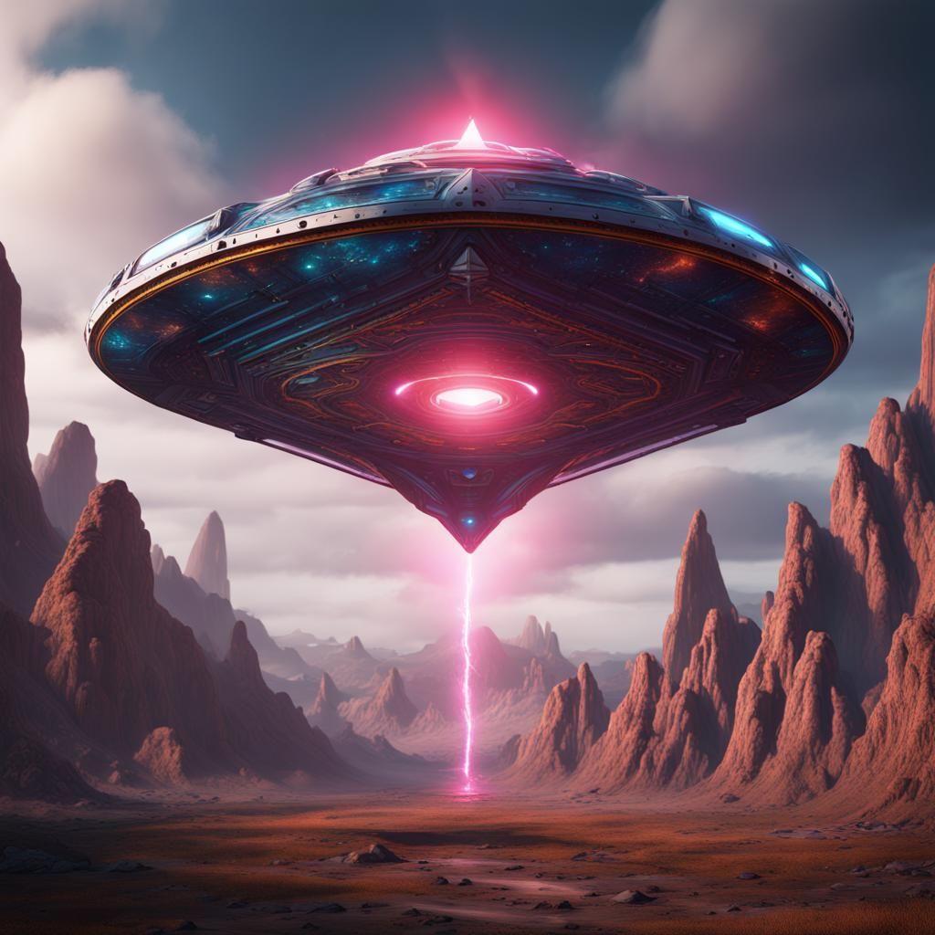 Fantastical Triangle UFO Concept Art