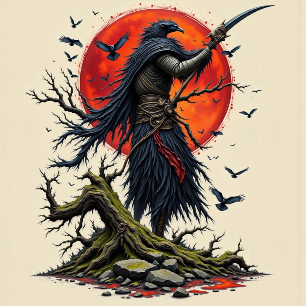 Heroic Male Warrior in Digital Art Style