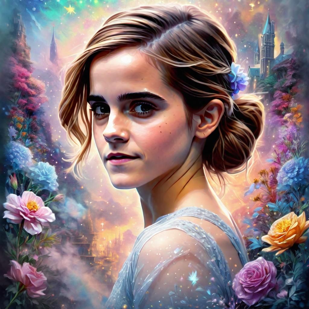 Emma Watson Portrait in Ethereal Fantasy Style