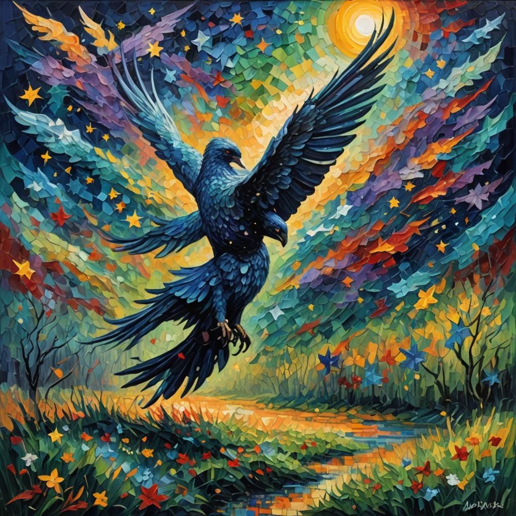 Surreal Creature Shadow in Expressionist Oil Painting