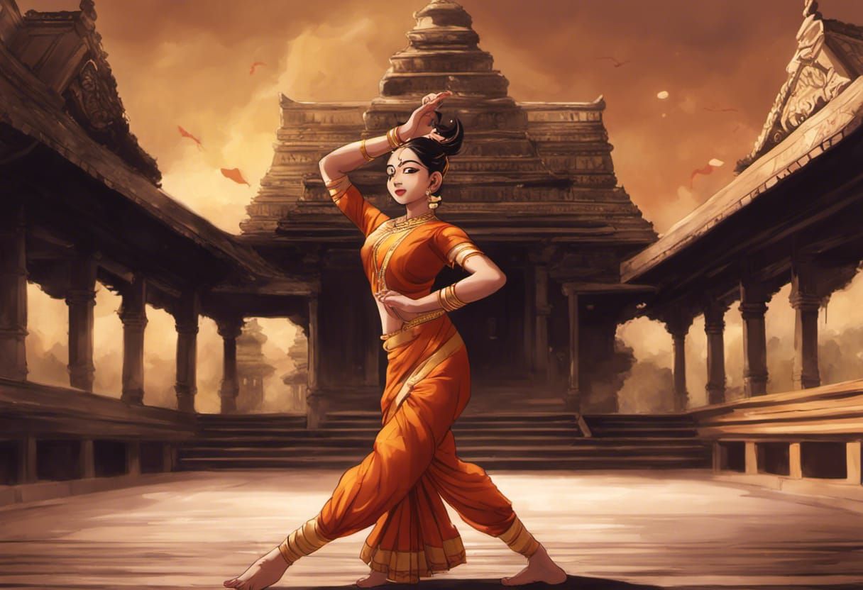 Bharatanatyam Dancer in Anime Style