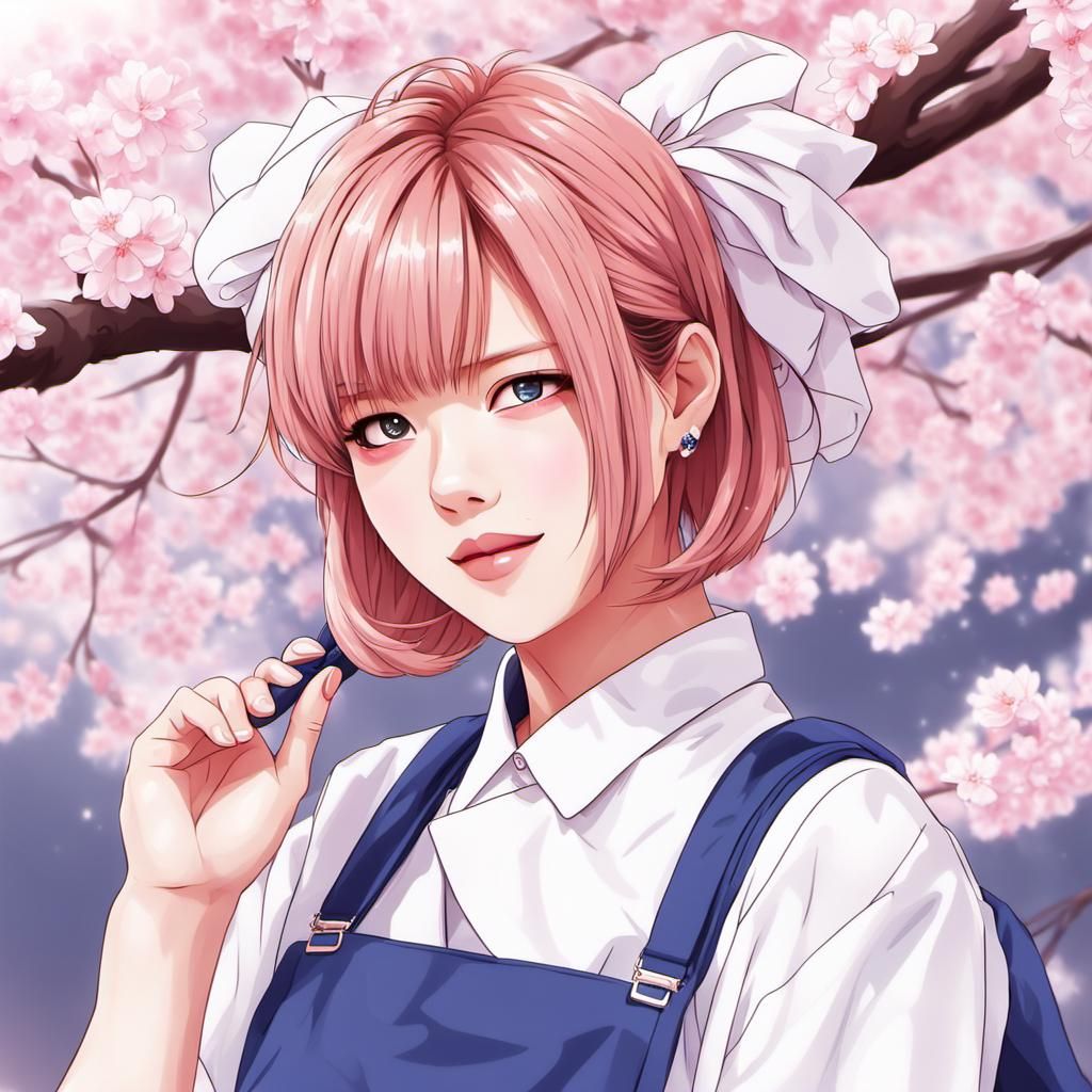 Kpop Idol as Sakura Girl in Anime Style