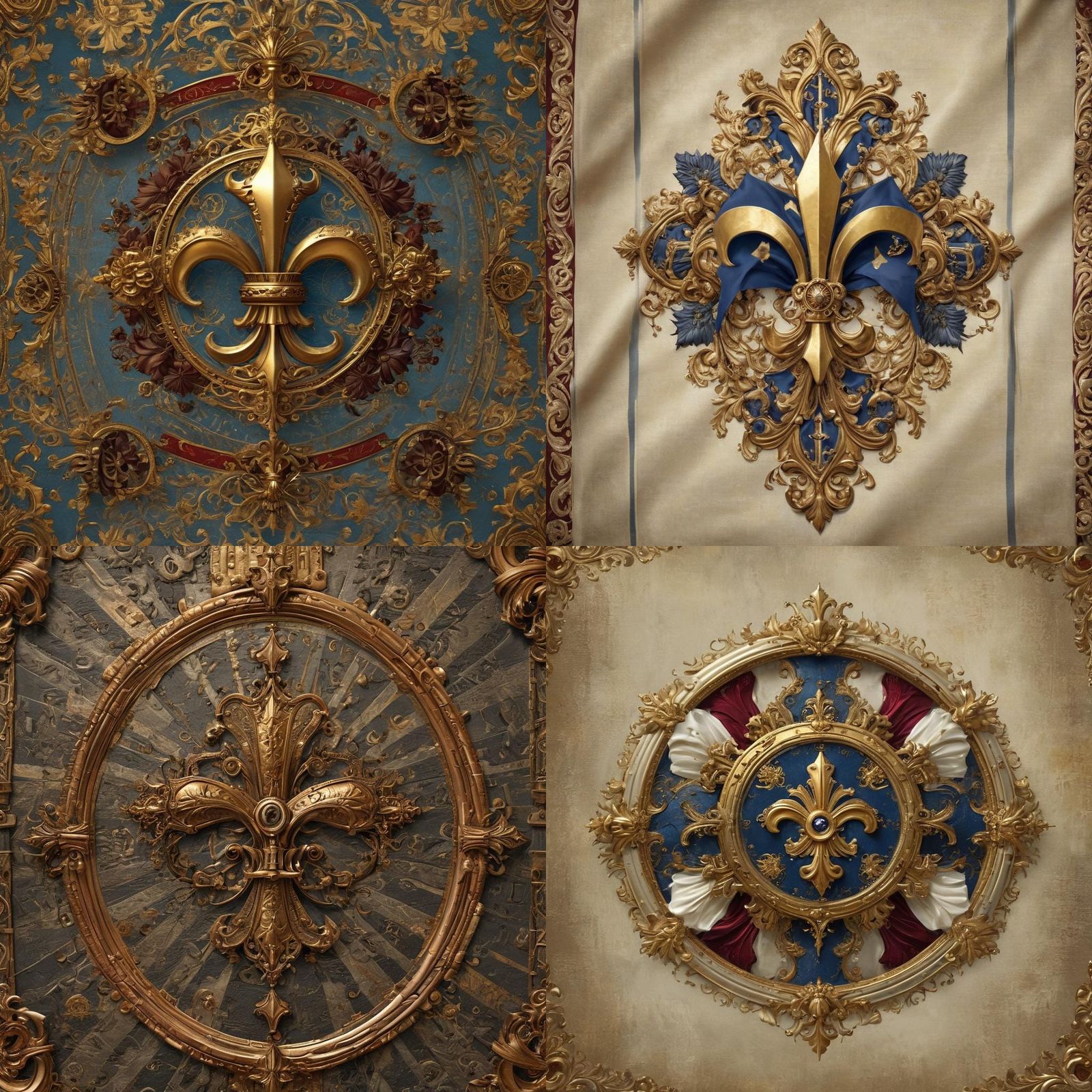 Steampunk Flag with Fleur-de-Lis and Gear