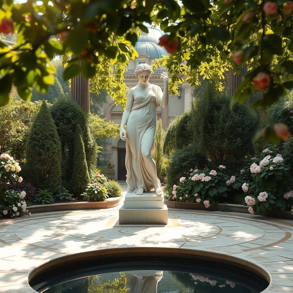 Diana in a Serene Roman Garden