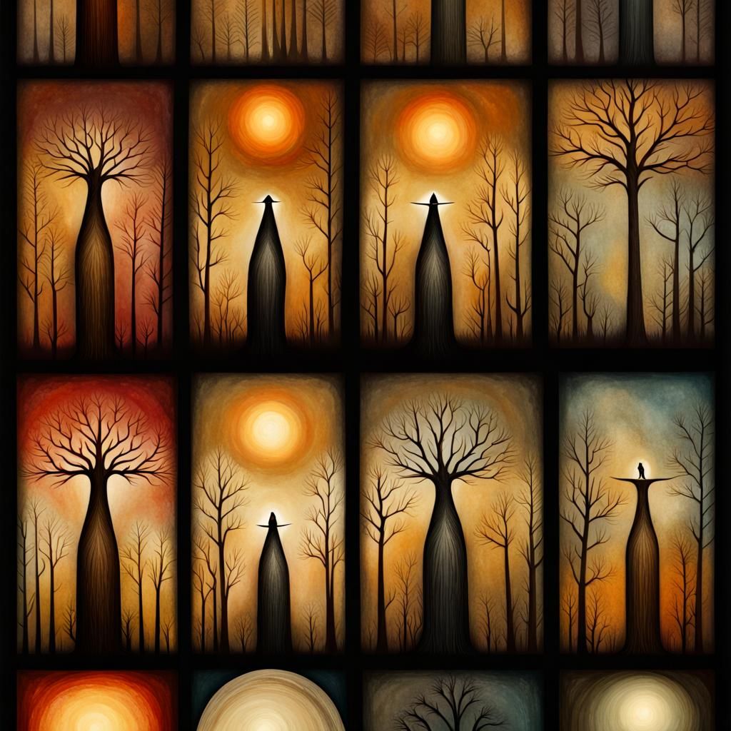 Melancholic Despair and Anguish, Surreal Illustration