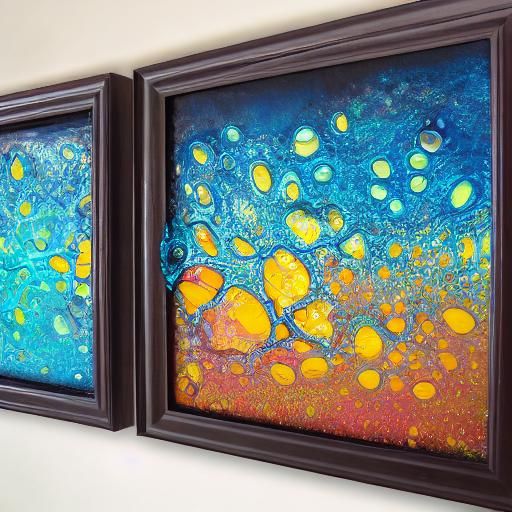 Dynamic Framed Acrylic Pouring with Vivid Cells