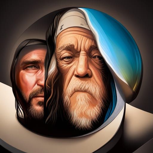 Detailed Portrait of Two Country Singers