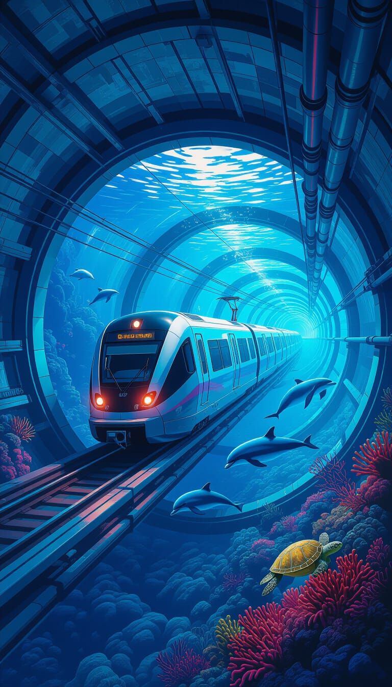 Underwater Subway in Graffiti and Splash Art Style